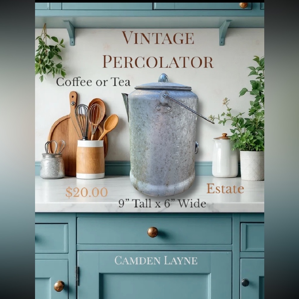 Camden Layne Vintage Silver Percolator